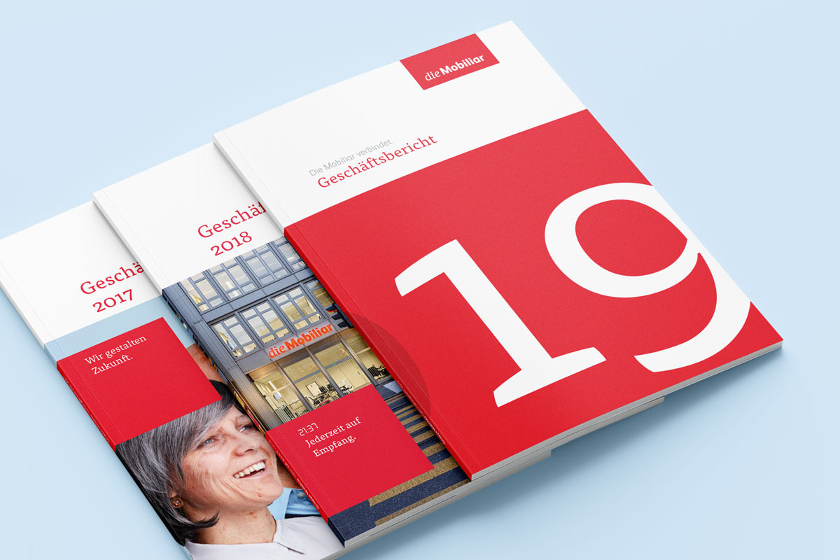 Die Schweizerische Mobiliar Versicherungsgesellschaft AG, Geschäftsberichte, Titelseiten