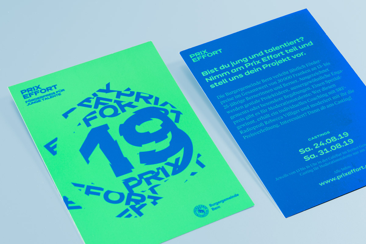 Prix Effort, Förderpreis für junge Talente der Burgergemeinde Bern, Flyer